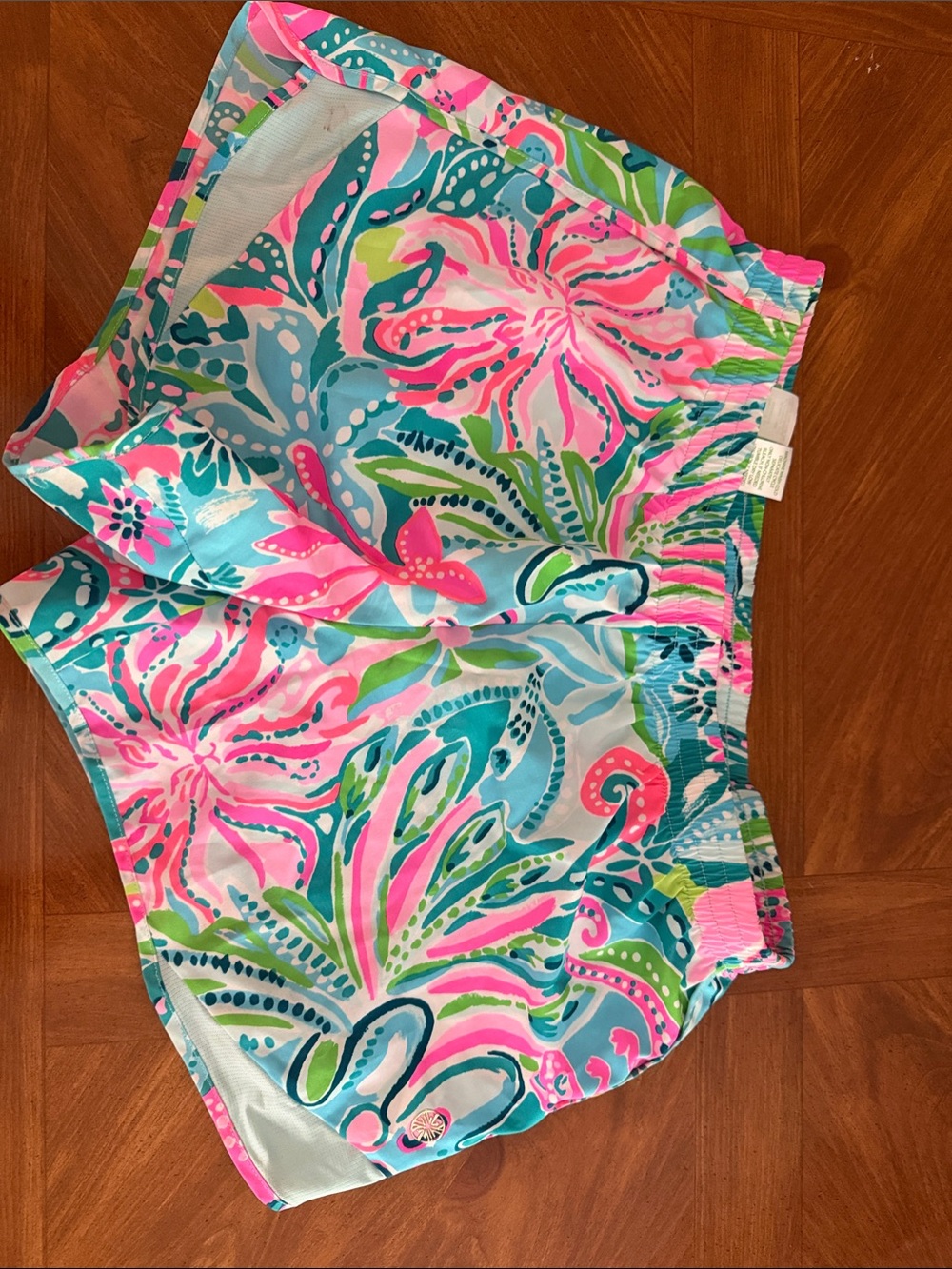 Lilly Pulitzer Pink, Teal & Green Floral Swim Shorts